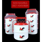 Old School Rooster Plastic Food Canister 1
