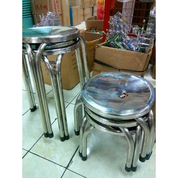 High Chair Round Stainless Steel