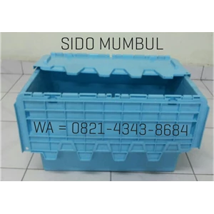 Nestable Container Box With Attached Lids