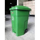 Tong Gerobak Sampah Bulat Segi Roda Plastik Taman Luar Ruangan Lion Star Maspion Green Leaf 3