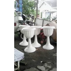 Vas Pot Bunga Plastik Coklat Putih Tulip Piala Dekorasi Vintage Shabby 3