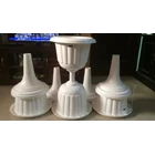 Vas Pot Bunga Plastik Coklat Putih Tulip Piala Dekorasi Vintage Shabby 2