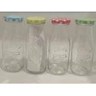 Milk Glass Bottles with Lid 6