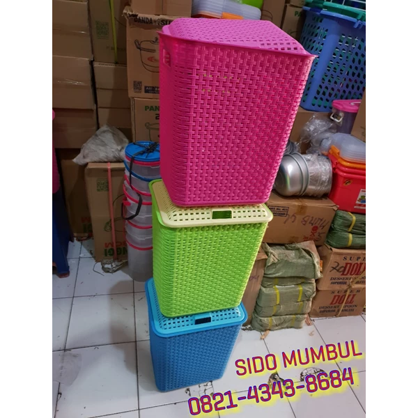 Plastic Rattan Laundry Basket