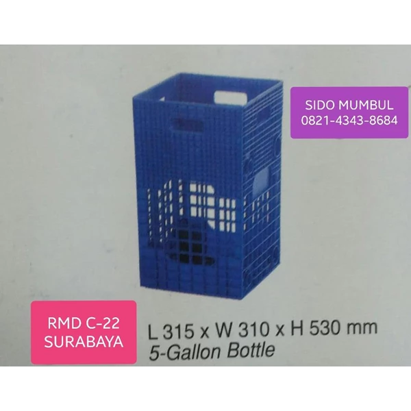 Bottle Gallon Plastic Crate 19L