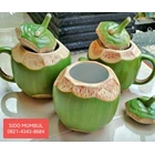 Mug Cangkir Coconut Kelapa Degan Keramik Tutup 2