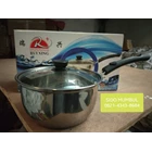 Stainless Steel Milk Pan Sauce Pan with Glass Cover 2