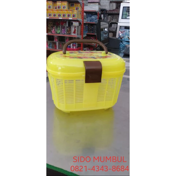 Mini Container Toples Kotak Gagang Plastik