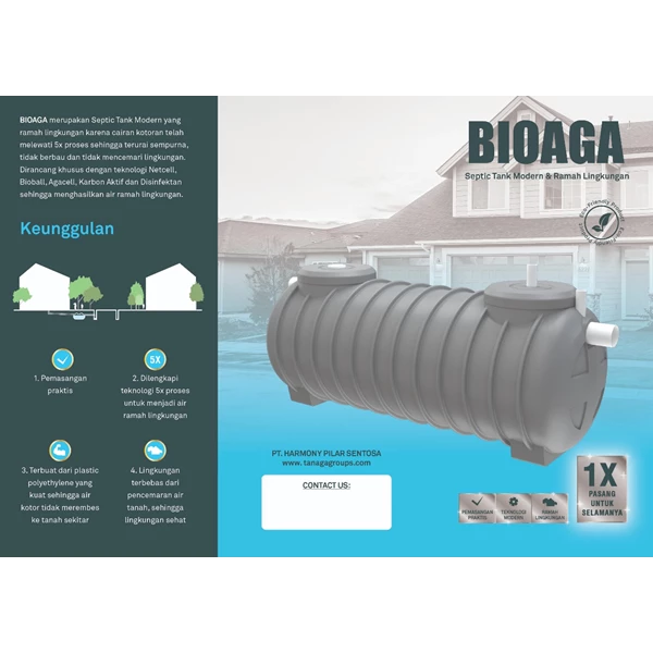 Septic Tank Modern Plastik Bioaga Tanaga 1200 Liter