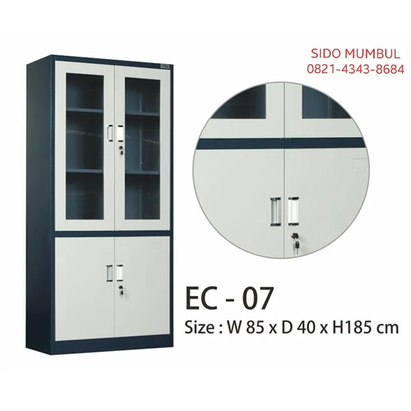Lemari Arsip Filing Cabinet Besi Plat Emporium Steel Furniture EC-1 Size 85 x 40 x 185 cm