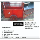 Tong Sampah Roda Gerobak Segi Tarik Besi Plat Seng Pipa Siku 1