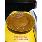 Piring Keramik Corak Dasar Coklat Madu Timbul Ukir Classic Honey 1