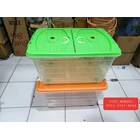 Plastic Transparent Container Box With Casters 2