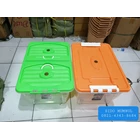 Plastic Transparent Container Box With Casters 1