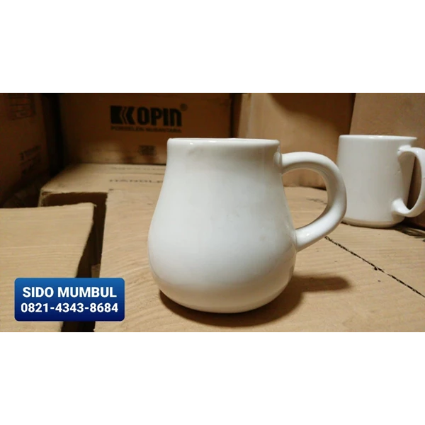 Mug Cangkir Keramik Polos Promosi Sablon Emboss Hadiah