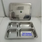 Lunch Box Sekat Stainless Steel Tutup 3
