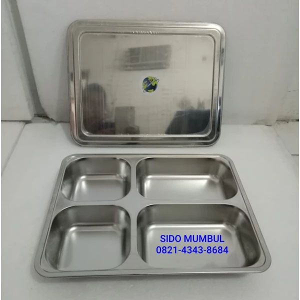 Lunch Box Sekat Stainless Steel Tutup
