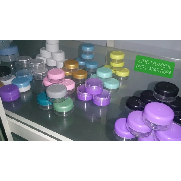 Kotak Kosmetik Aksesoris Pot Lulur Krim Bulat Plastik