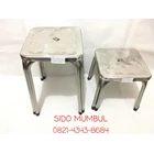Square Stainless Steel High Stool 1