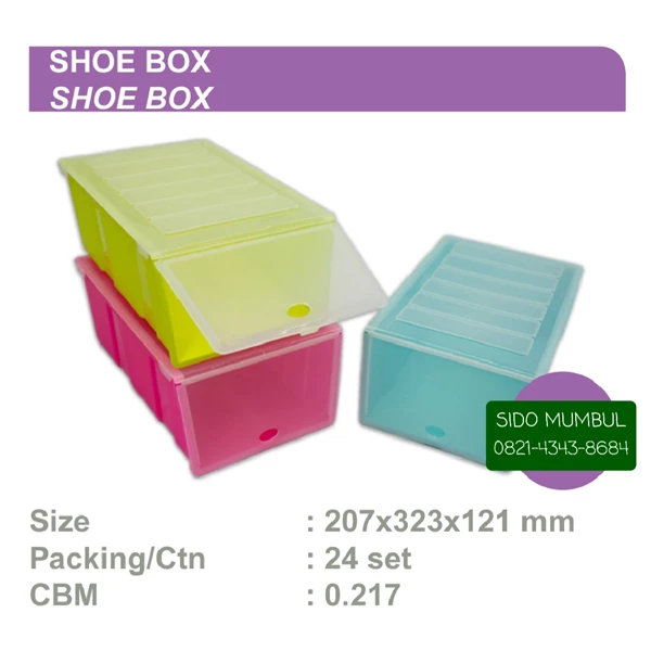 Shoes Box Kotak Sepatu Plastik Bukaan Depan