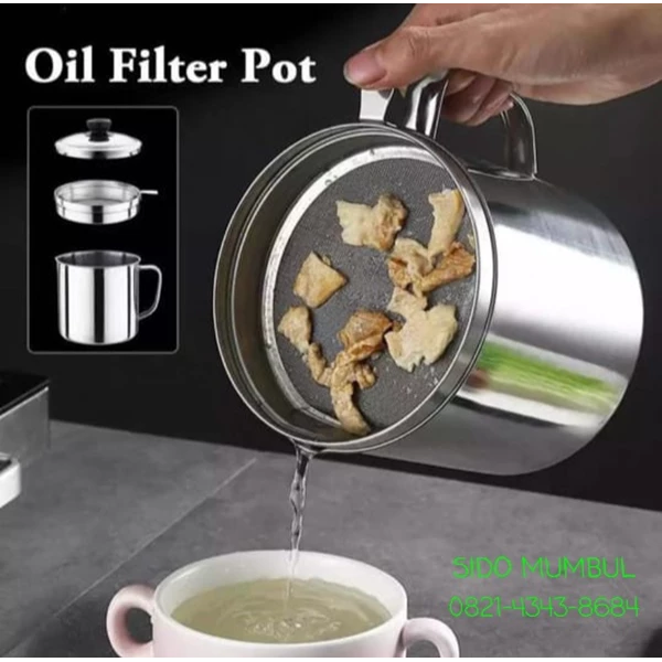 Oil Filter Pot Mug Stainless Steel